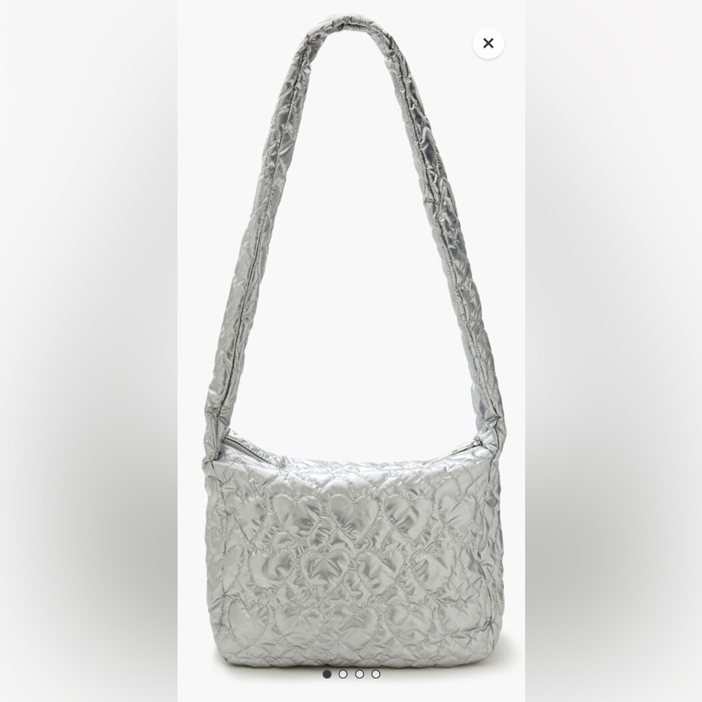 Silver Quilted Shoulder Bag